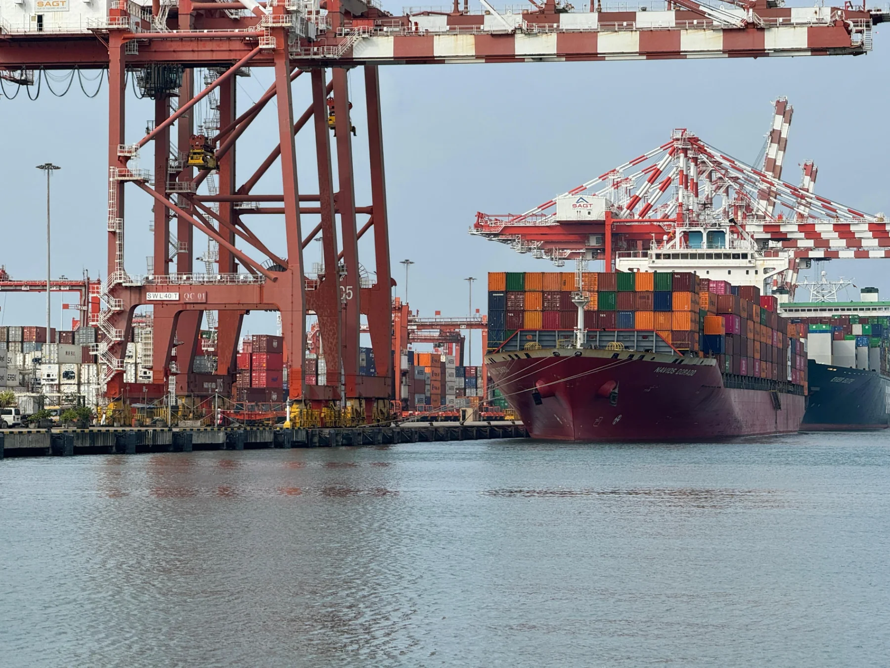 Container vessel Navios Dorado alongside the SAGT terminal in Colombo