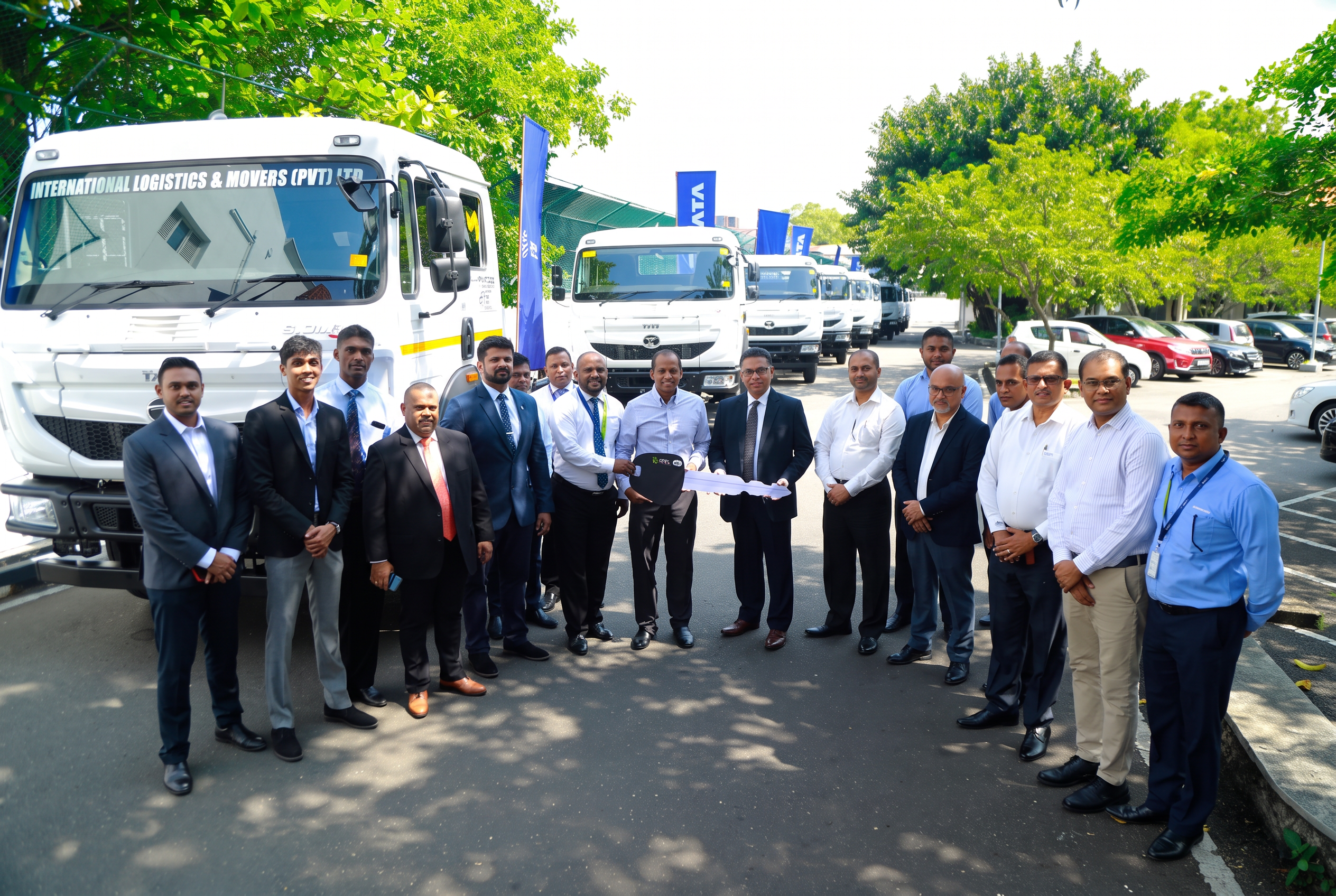 International Logistics & Movers team at a new Tata truck handover ceremony